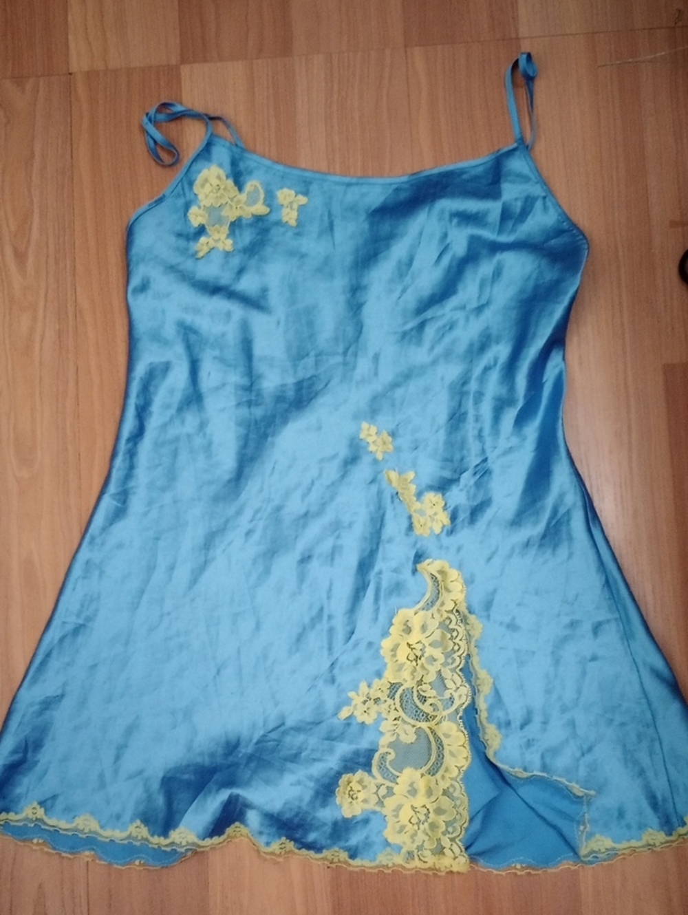 Victoria's Secret Light Blue Satin Slip Babydoll